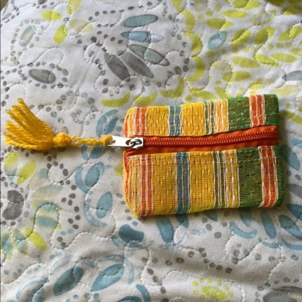 Striped Coin Pouch with Tassel
